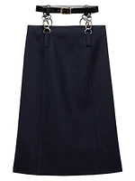 Rush Stitch Skirt with Belt