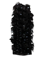 Feather-Embellished Silk Organza Dress