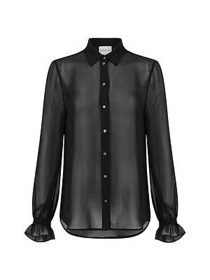 Sheer Button Down Blouse