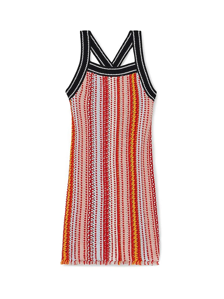 Little Girl's & Striped Crochet Knit Dress