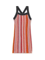 Little Girl's & Striped Crochet Knit Dress