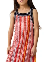 Little Girl's & Striped Crochet Knit Dress