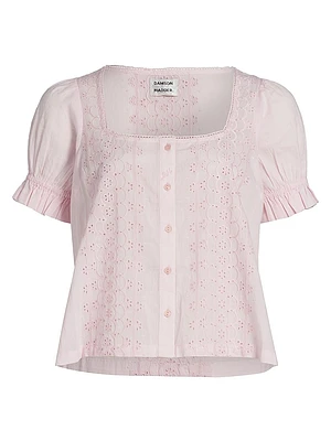 Prim Cotton Embroidered Blouse