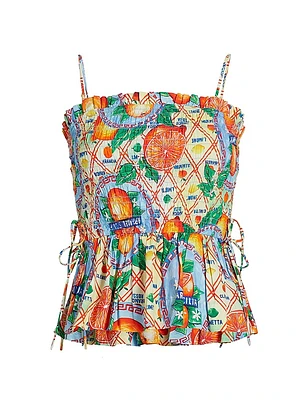 Marina Shirred Printed Cami Top