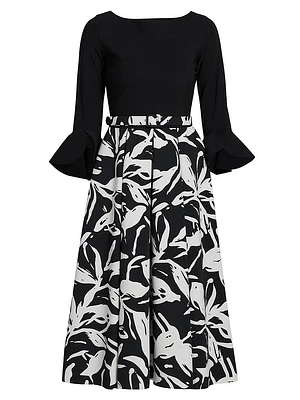 Avalana Floral Fit & Flare Midi-Dress
