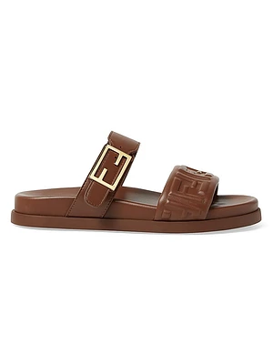 Fendi Feel Leather Double Strap Sandals
