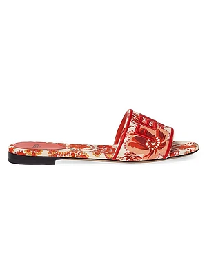 Sunshine Logo Brocade Flat Slides