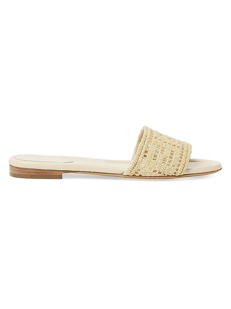 Sunshine Logo Leather Flat Slides