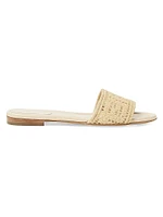 Sunshine Logo Leather Flat Slides