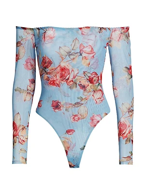 Peonie Stretch Off-the-Shoulder Bodysuit