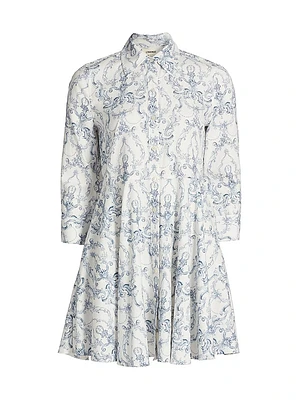 Meadow Printed Mini-Shirtdress