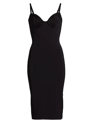 E.F. Crêpe Shift Midi-Dress