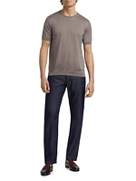 Silk-Cotton Short-Sleeve Sweater