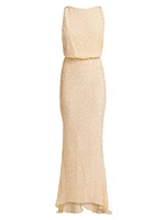 Red Carpet Sequined Mermaid Gown