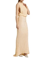 Red Carpet Sequined Mermaid Gown