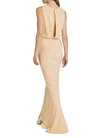 Red Carpet Sequined Mermaid Gown
