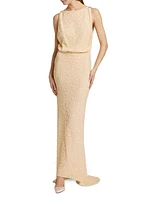 Red Carpet Sequined Mermaid Gown