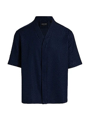 Seersucker V-Neck Shirt