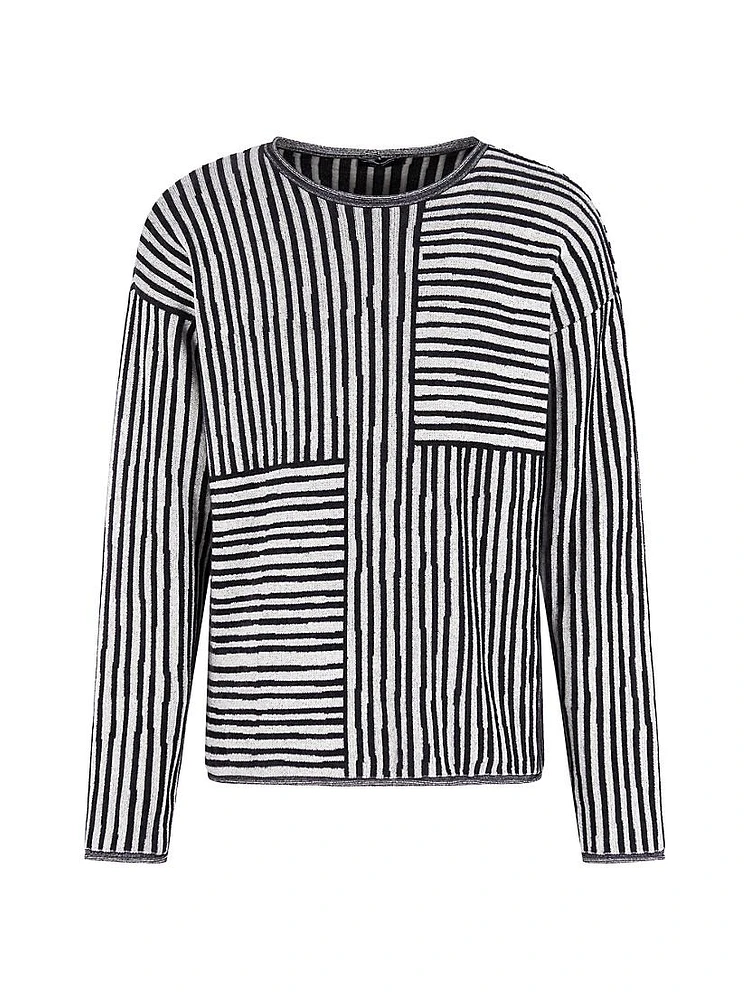 Line Block Crewneck Sweater
