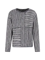 Line Block Crewneck Sweater