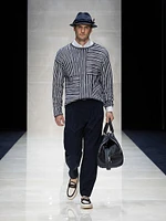 Line Block Crewneck Sweater