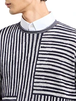 Line Block Crewneck Sweater