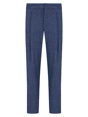 Textured Pleated Fashion Trousers