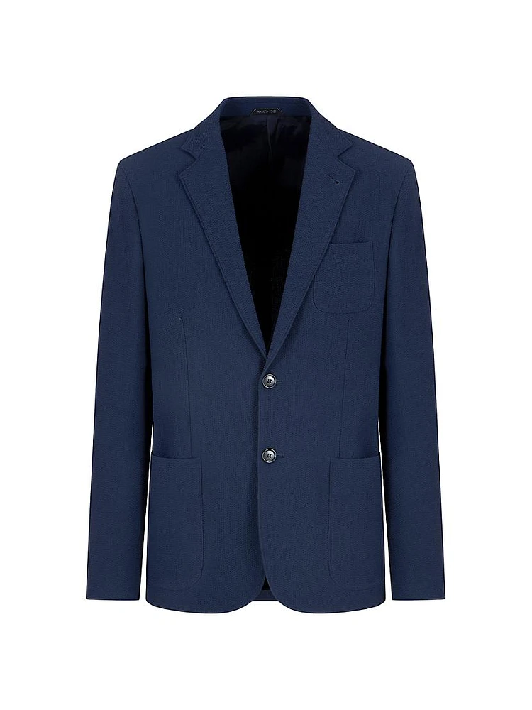 Seersucker Virgin Wool Blazer