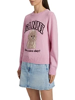 Poodle Wool-Blend Crewneck Sweater