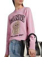 Poodle Wool-Blend Crewneck Sweater