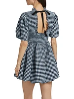 Smocked Check Cotton-Blend Seersucker Minidress