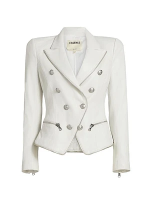 Ottilie Leather Double-Breasted Blazer