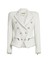 Ottilie Leather Double-Breasted Blazer