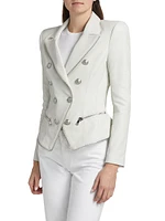 Ottilie Leather Double-Breasted Blazer