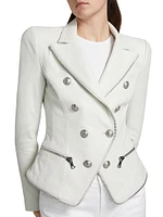 Ottilie Leather Double-Breasted Blazer