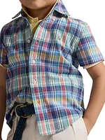 Little Boy's & Plaid Button-Down Shirt