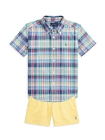 Little Boy's & Plaid Button-Down Shirt