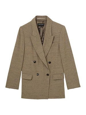 Textured Double-Breasted Blazer