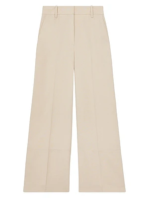 Flat-Front Wide-Leg Pants
