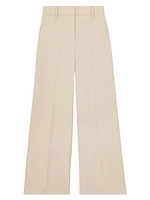Flat-Front Wide-Leg Pants