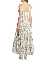 Monnie Floral Tie-Strap Maxi Dress