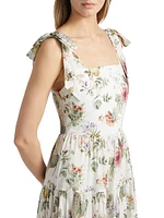 Monnie Floral Tie-Strap Maxi Dress