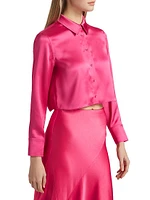 Leon Satin Crop Shirt