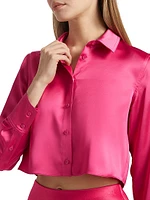 Leon Satin Crop Shirt