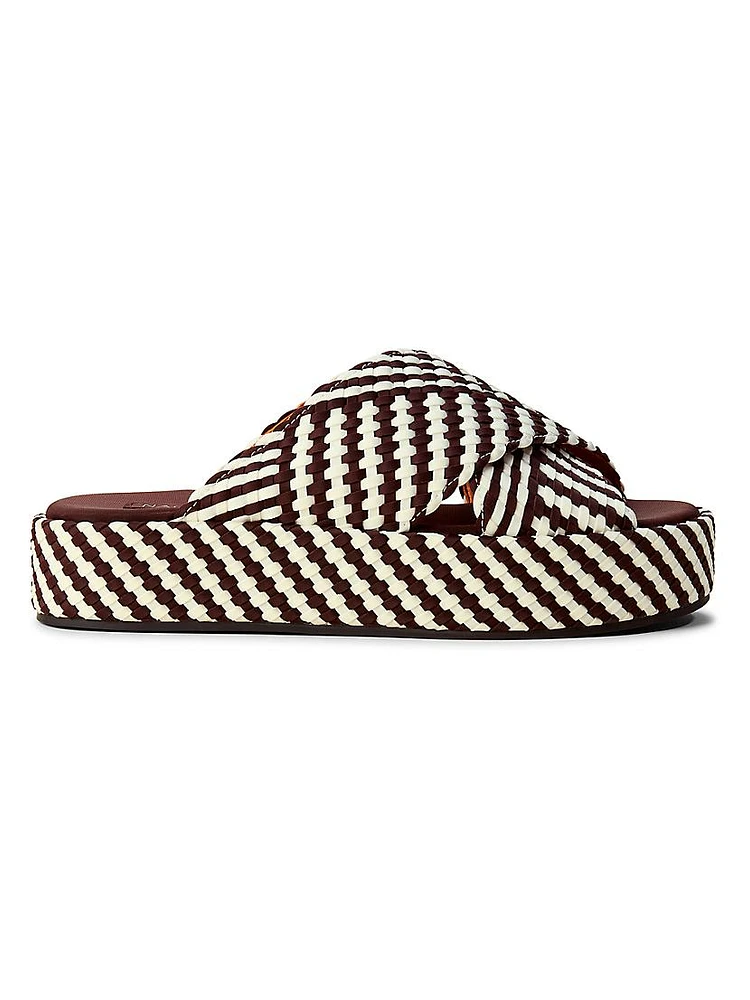 Laguna Striped Geo Platform Sandals