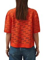 Fleur Crochet Camp Collar Shirt