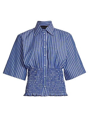 The Harte Smocked Cotton Shirt