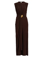 The Serena Cinched Knit Jesery Maxi Dress
