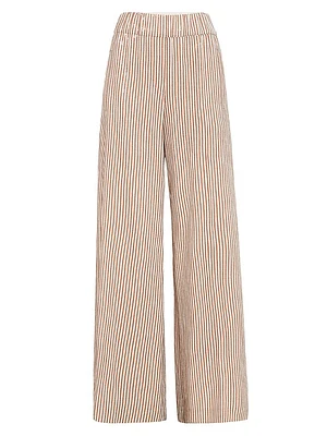 Linen Flared Track Trousers