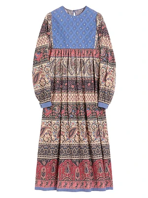 Lamé Muslin Midi Dress